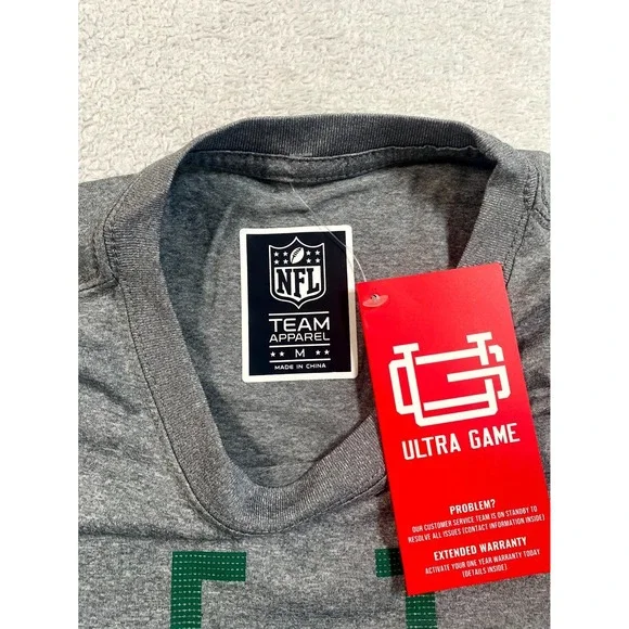 Ultra Game NFL New York Jets Football Team Shirt Mens Medium Heather Gray Logo - Picture 3 of 8